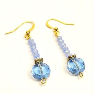 Handmade Blue Beaded Earrings